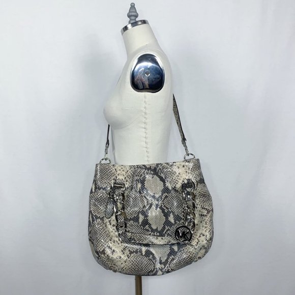 Michael Kors Colette Python Embossed Leather Bag - Picture 7 of 14